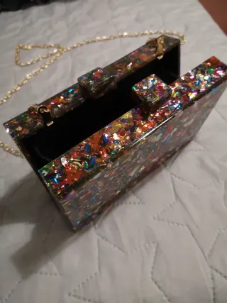 Bolso fiesta caja glitter multicolor