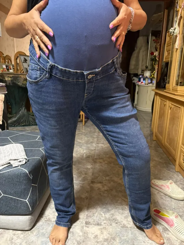 Pantalones Premama Talla 44 Azul