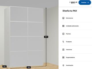 Armario PAX IKEA puertas correderas espejo