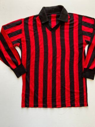 Maglia rossonera stile Milan lanetta colletto