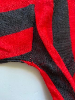 Maglia rossonera stile Milan lanetta colletto