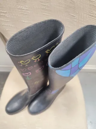 Stivali Gomma Donna Nero Multicolor