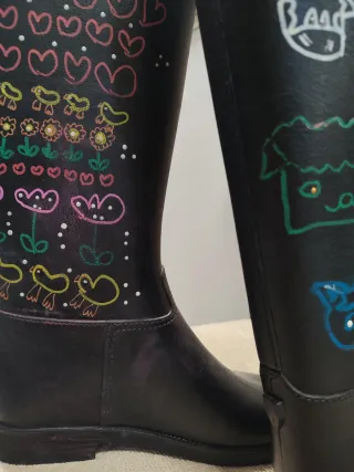 Stivali Gomma Donna Nero Multicolor