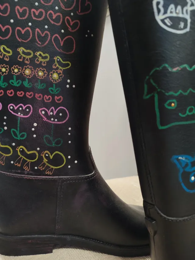 Stivali Gomma Donna Nero Multicolor