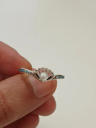 Anel Prata Pérola Concha