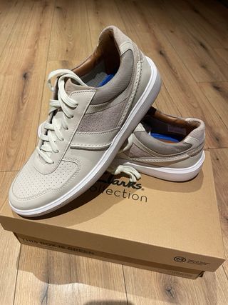 Zapatillas Clarks Hombre Piel T.44 Crudo