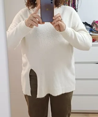 Jersey largo crema talla única