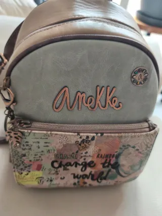 Mochila Anekke Beige y Multicolor
