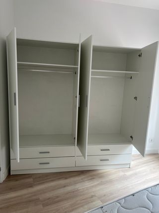 Armario 4 puertas y 4 cajones blanco
