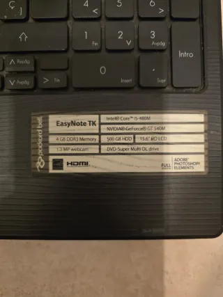 Packard Bell portátil negro modelo pew91