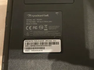 Packard Bell portátil negro modelo pew91
