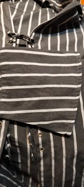 Camisa PRIVILEGE rayas negro/gris talla XS