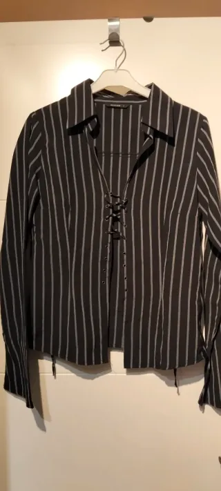 Camisa PRIVILEGE rayas negro/gris talla XS