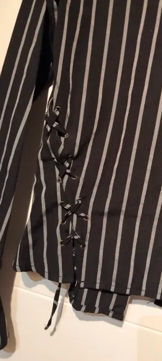 Camisa PRIVILEGE rayas negro/gris talla XS