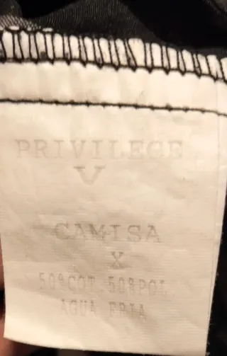 Camisa PRIVILEGE rayas negro/gris talla XS