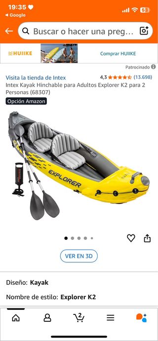 Kayak Hinchable Intex Explorer K2