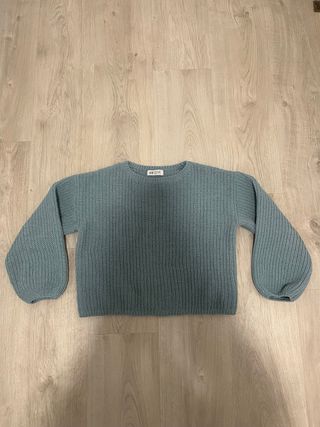 Jersey H&M azul manga abullonada