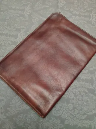 Borsa documenti vintage marrone Lamprom