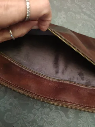 Borsa documenti vintage marrone Lamprom