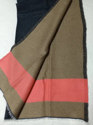 Pañuelo/Bufanda Azul y Coral