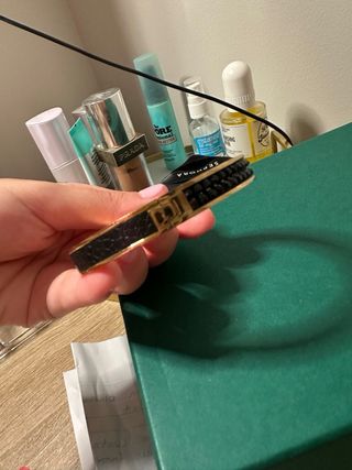 Pulsera Swarovski original rígida dorada con crist