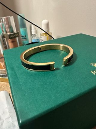 Pulsera Swarovski original rígida dorada con crist