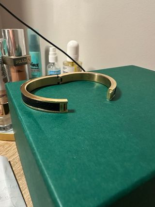 Pulsera Swarovski original rígida dorada con crist