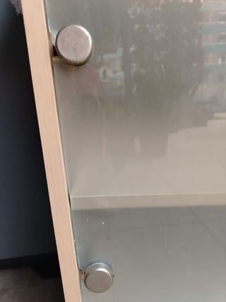 Mueble de baño madera y cristal