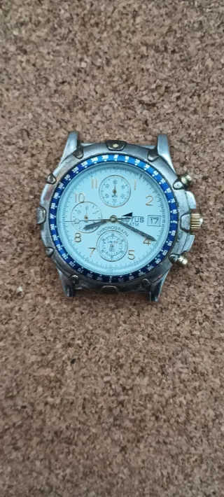 Reloj Lotus Cronógrafo Esfera Blanca y Azul