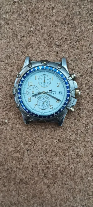 Reloj Lotus Cronógrafo Esfera Blanca y Azul