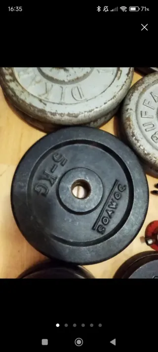 2 discos de pesa 5kg 28mm