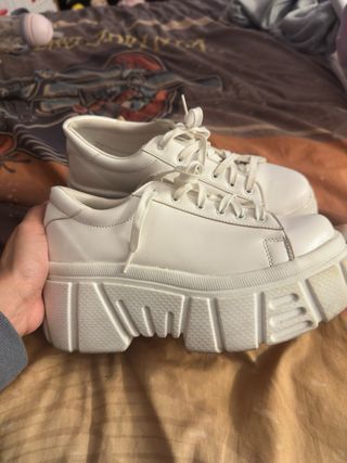 Zapatos plataforma blanco T.37