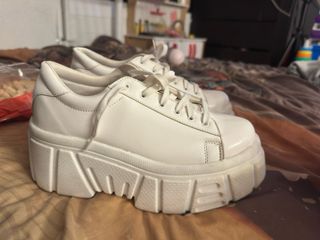 Zapatos plataforma blanco T.37