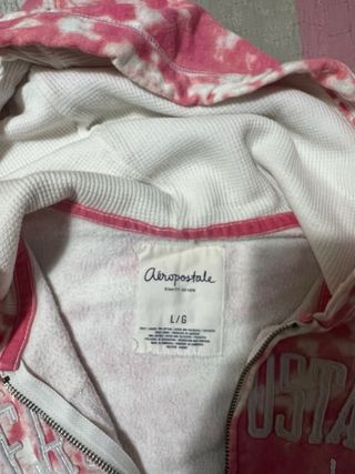 Sudadera Aeropostale Tie Dye Rosa y Blanca