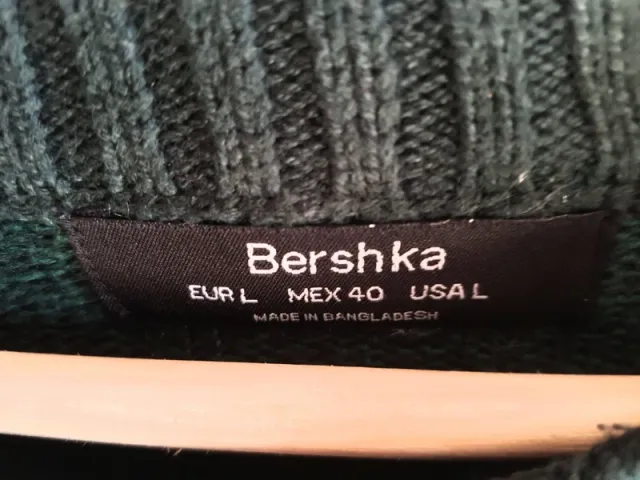 Jersey hombre verde y negro talla L