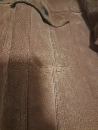 Cazadora de piel vuelta marrón