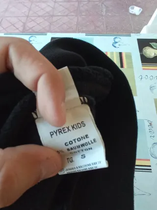 Felpa Pyrex Bambino Nera taglia s