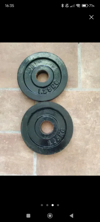 2 discos de pesa 1,25 kg 30mm