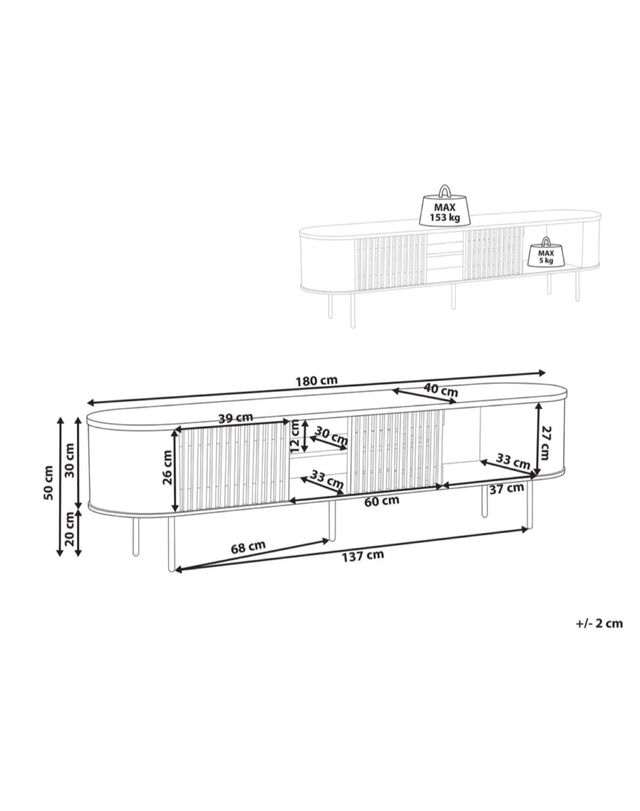 Mueble TV salónBeliani madera y metal Nuevo
