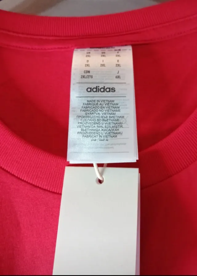 T-Shirt Adidas Uomo Rossa Tg 2XL