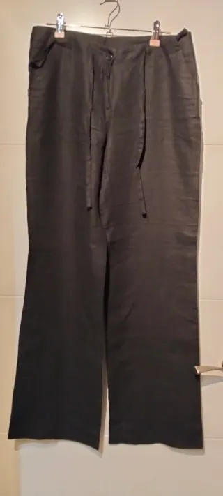 Pantalón negro pierna ancha EASY WEAR talla 44