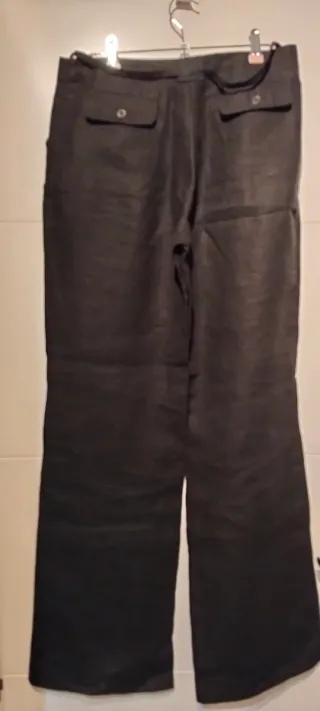 Pantalón negro pierna ancha EASY WEAR talla 44