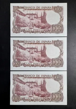 🇪🇸 Trío Billetes 100 pesetas 1970