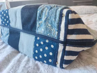 Bolso Purificación García Patchwork Azul