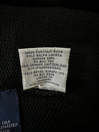 Jersey Pesado Ralph Lauren Bordado Negro