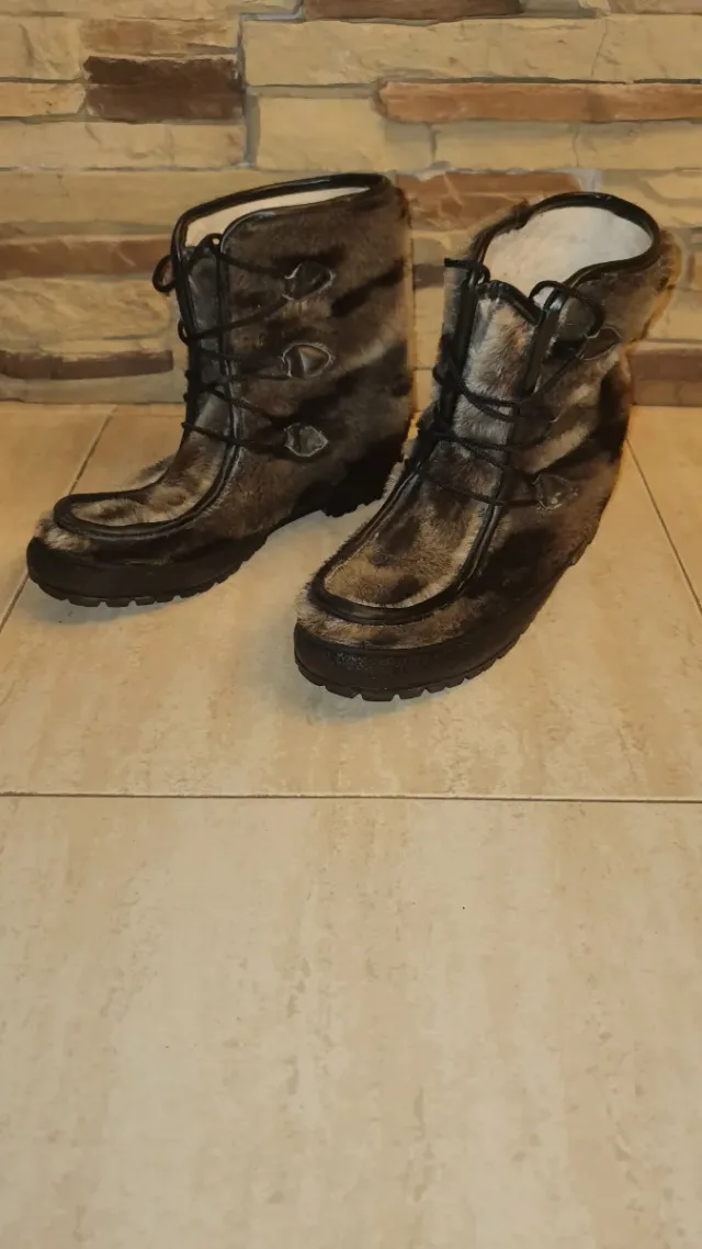 Stivali in pelle di animale naturale stile cacciatore kyoco