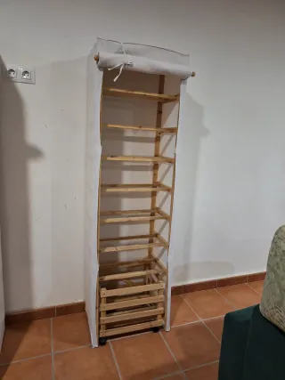 Armario Zapatero de Lona y Madera Beige