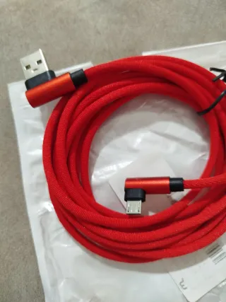 Cable de carga micro USB rojo 3 metros
