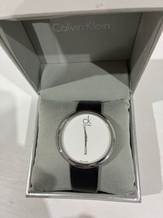 Reloj Calvin Klein Piel Negro Plata
