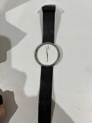 Reloj Calvin Klein Piel Negro Plata